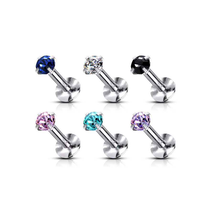 Dainty Crystal Labret Stud