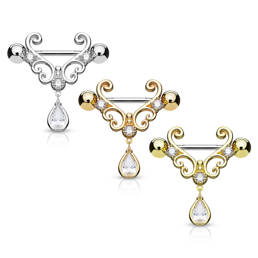 Heart Filigree Teardrop Nipple Shield