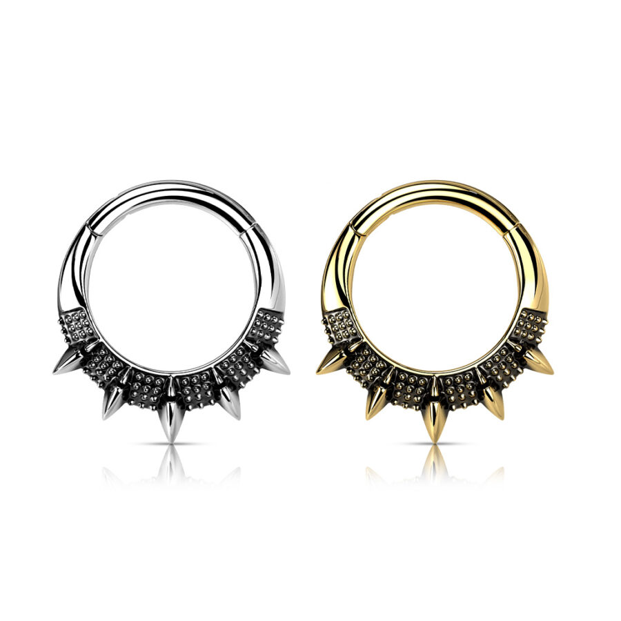 Burnish Spike Fan Clicker Ring