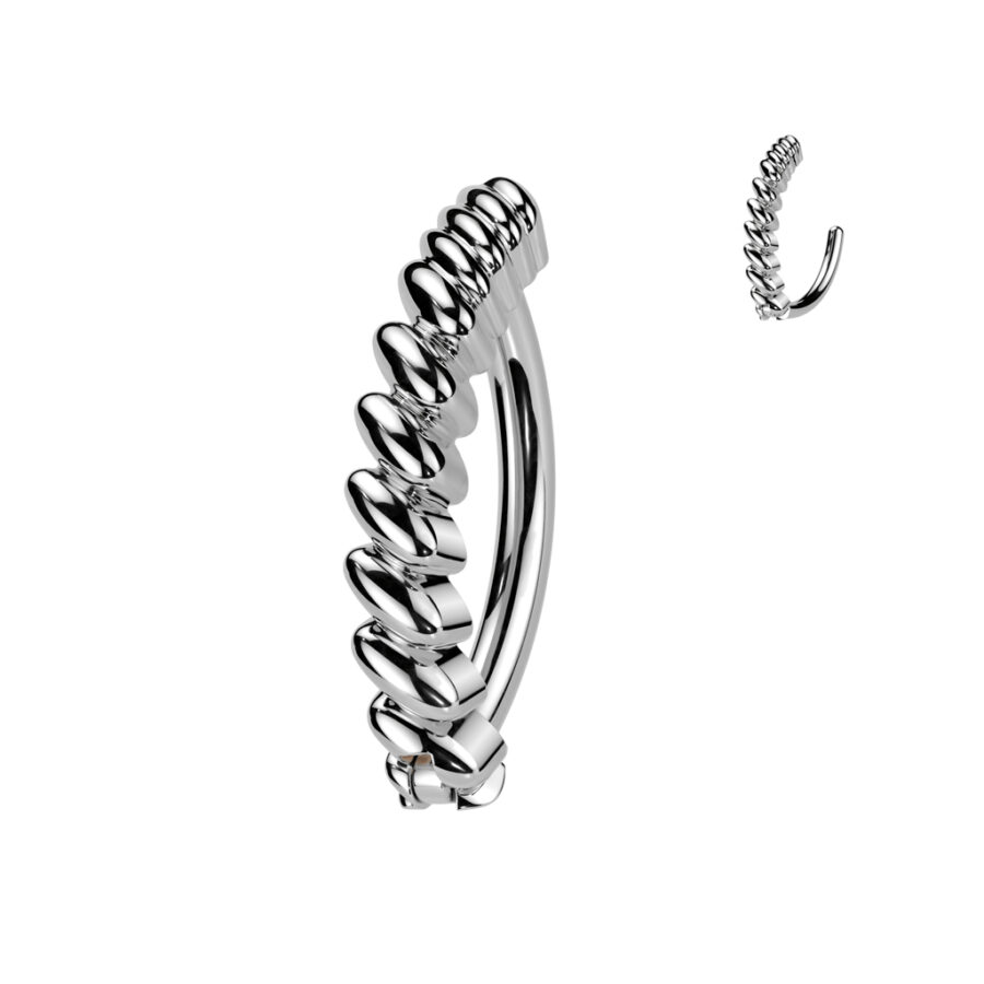 316L Surgical Steel Twisted Bar Hinged Belly Button Clicker Ring220