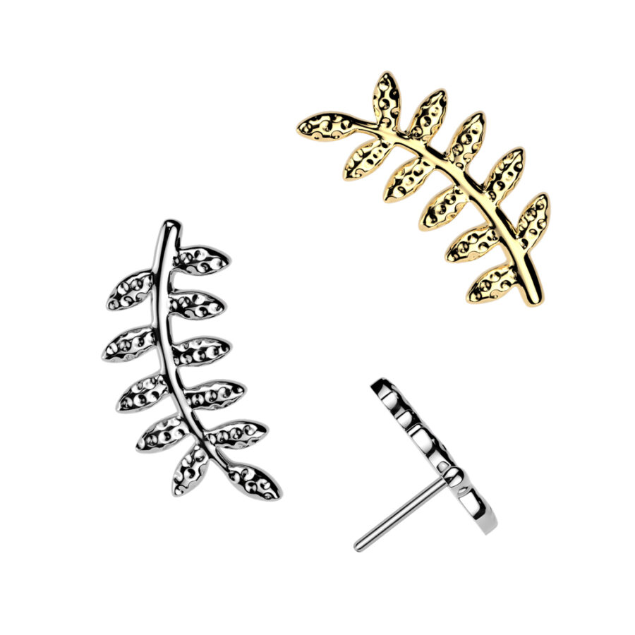 Titanium Threadless Push In Leaf Top